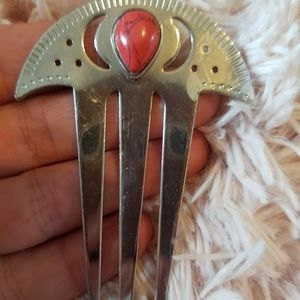 free people hair accessory with red stone